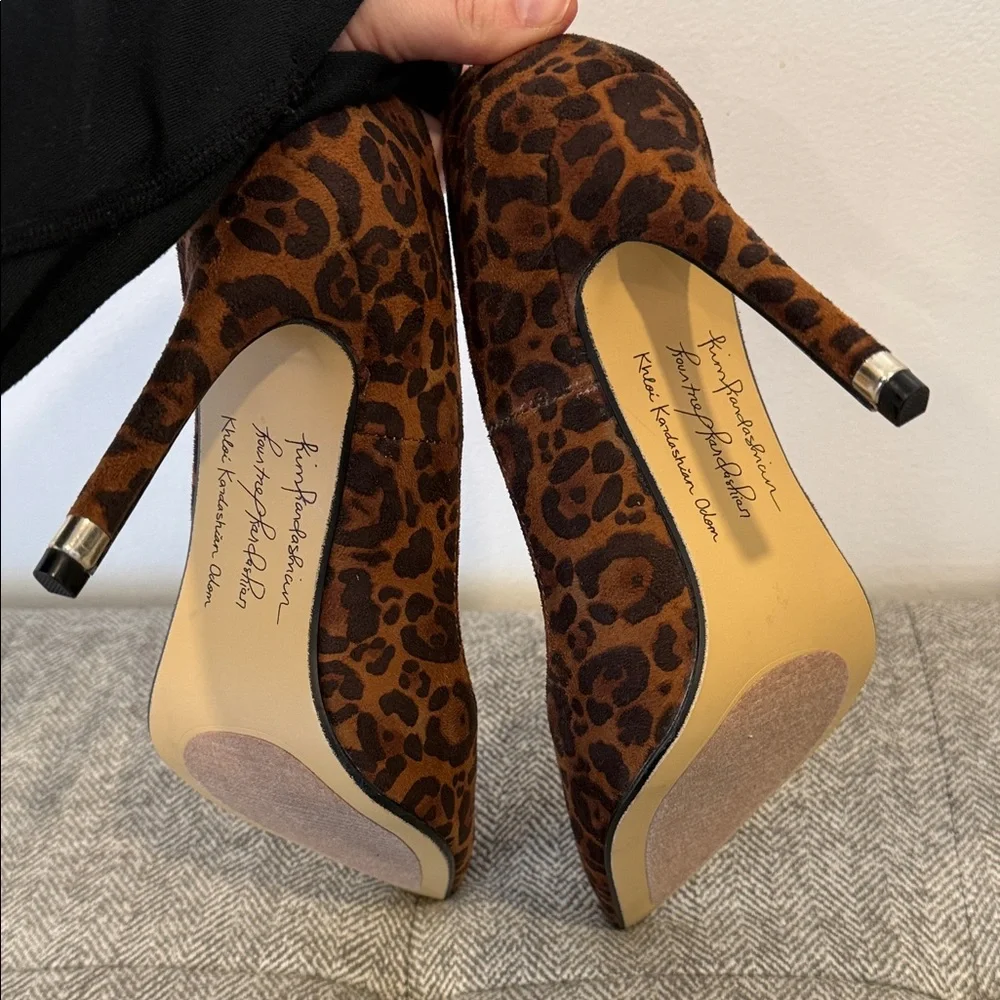 Kardashian Kollection leopard print stiletto heels